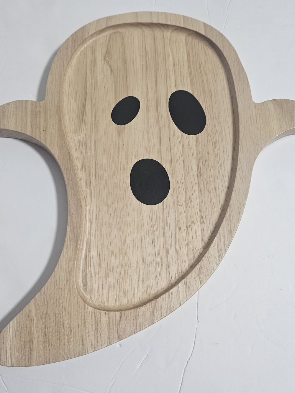 Wood Ghost Serving Tray with Black Face Detail